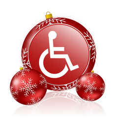 Wall Mural - wheelchair christmas icon