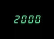 Horizontal green digital 2000 millenium display clock memories b