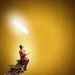 Wall Mural - woman in dress with book