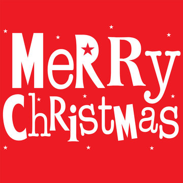Christmas Card with Merry Christmas typescript vector design. EPS 10 & HI-RES JPG Included

