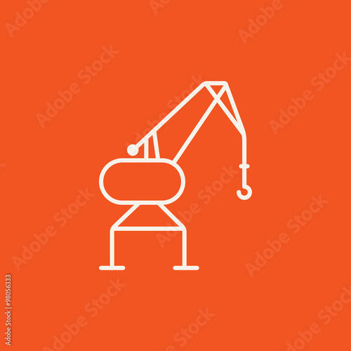 Harbor crane line icon. Fotobehang