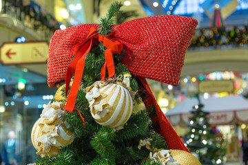 Christmas decorations on the branches fir