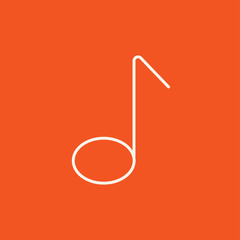 Poster - Music note line icon.