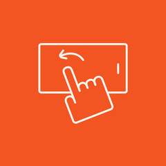 Poster - Finger touching smartphone line icon