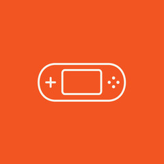 Poster - Game console gadget line icon.