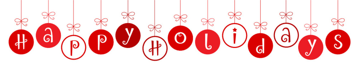 Sticker - HAPPY HOLIDAYS baubles banner in Festive Tree font