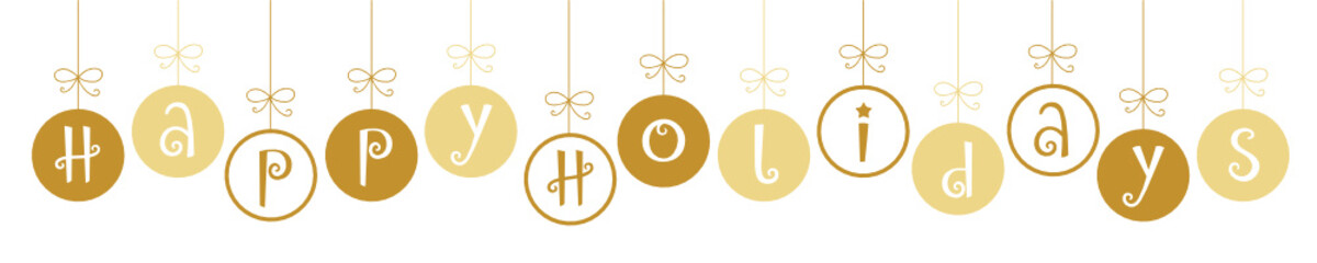 Sticker - HAPPY HOLIDAYS baubles banner in Festive Tree font