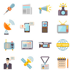 Wall Mural - Mass Media Icons Set