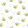 © gannabassak12 - vector seamless pattern with bees