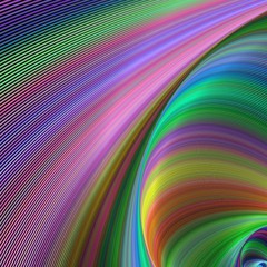 Poster - Abstract colorful curved geometric digital art