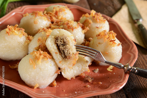 Obraz w ramie Meat stuffed dumplings