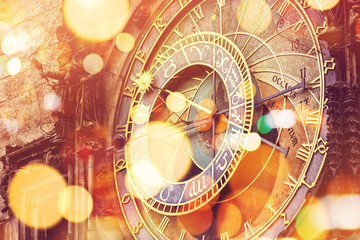 Wall Mural - prague astronomical clock on old town square