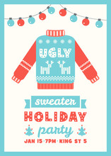 Ugly Sweater Holiday Party Invitation Card