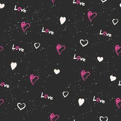 Poster - seamless hearts pattern