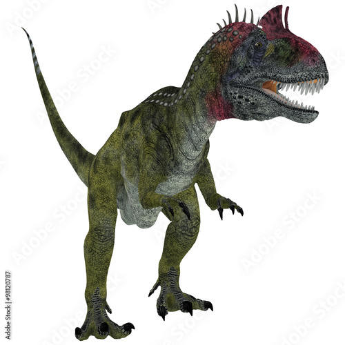 Nowoczesny obraz na płótnie Cryolophosaurus on White - Cryolophosaurus was a theropod dinosaur that lived in Antarctica during the Jurassic Period.