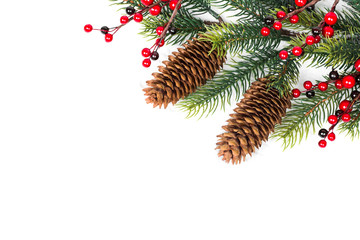 cone and christmas tree isolated on white