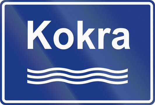 Slovenian road sign - River sign with name