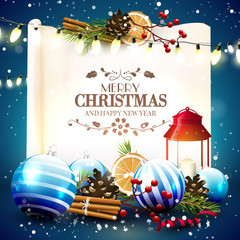 Wall Mural - Christmas greeting card