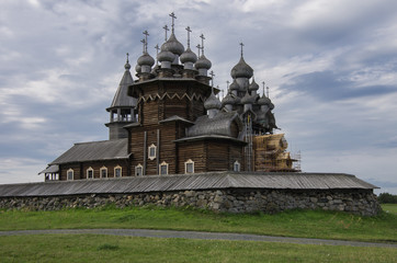 Traditional wooden Russian  church on the island of Kizhi,Karelia