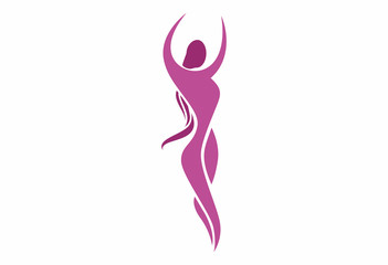 abstract purple shape of beautiful woman logo