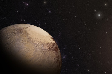 Wall Mural - the pluto shot from space showing all they beauty. extremely detailed image