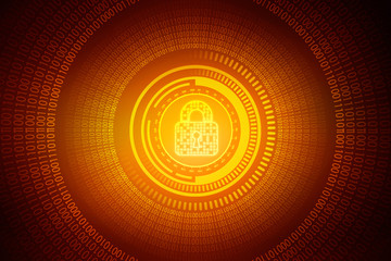 Security concept: Lock on digital screen, contrast, 3d render
