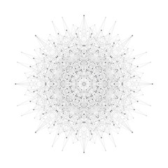 Poster - Geometric abstract form with connected lines and dots. Vector illustration