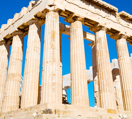 acropolis and  historical   athens in greece the old architectur