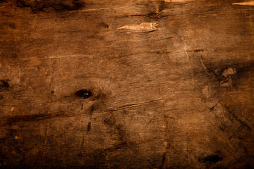 Wall Mural - Old wooden table or board for background. Space for text. Toned