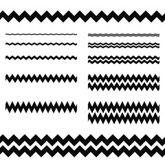 Poster - Graphic design elements - zigzag line divider set