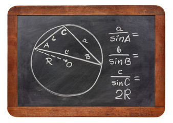 Law of sines on blackboard