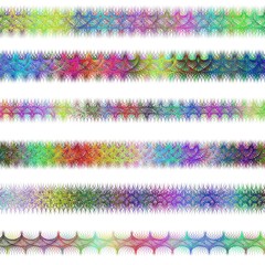 Poster - Color fractal page text divider line set
