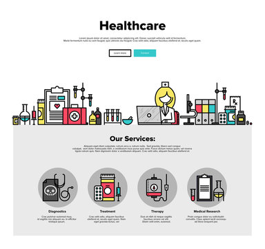 Healthcare flat line web graphics