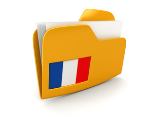 Poster - folder and lists with French Flag. Image with clipping path