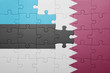 © luzitanija - puzzle with the national flag of estonia and qatar