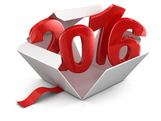 Poster - Open package with 2016. Image with clipping path