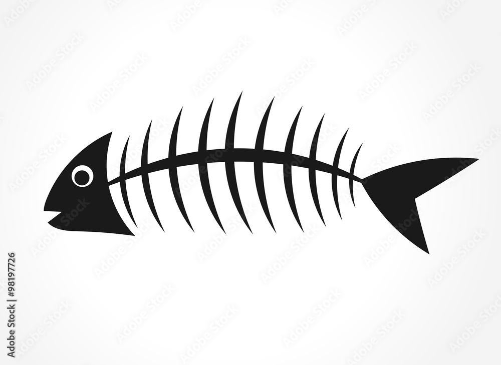Fish bone. Vector Stock Vector | Adobe Stock