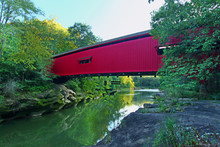The Narrows Covered Bridge Spans Sugar Creek At Turkey Run State Park In Indiana