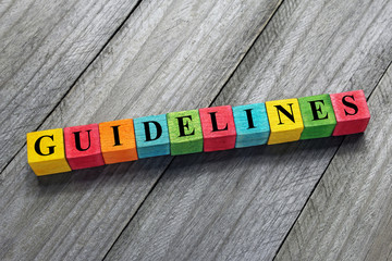 guidelines text on colorful wooden cubes