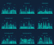 German cities vector illustration linear style