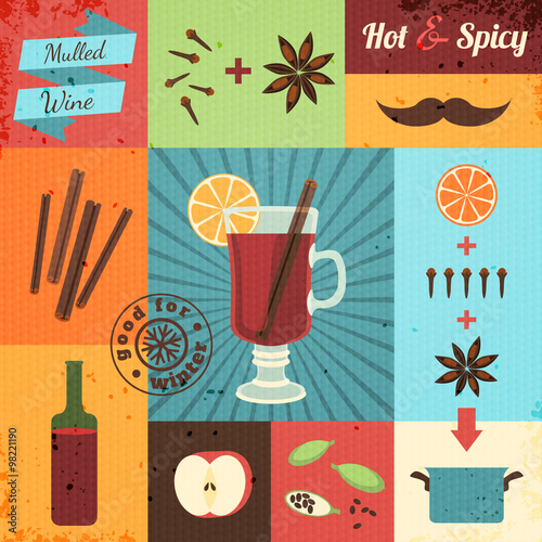 Naklejka dekoracyjna Mulled Wine Design Set