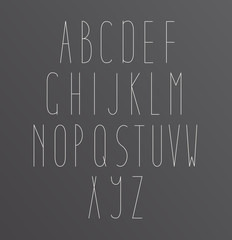 Wall Mural - minimal font symbol icon alphabet a through z. light font, vector alphabet letters design.