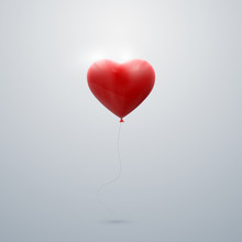 Flying Red Balloon Heart 