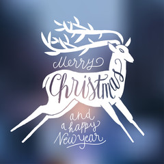 Wall Mural - holidays deer handwriting