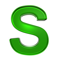 Poster - One letter from emerald alphabet set, isolated on white. Computer generated 3D photo rendering.
