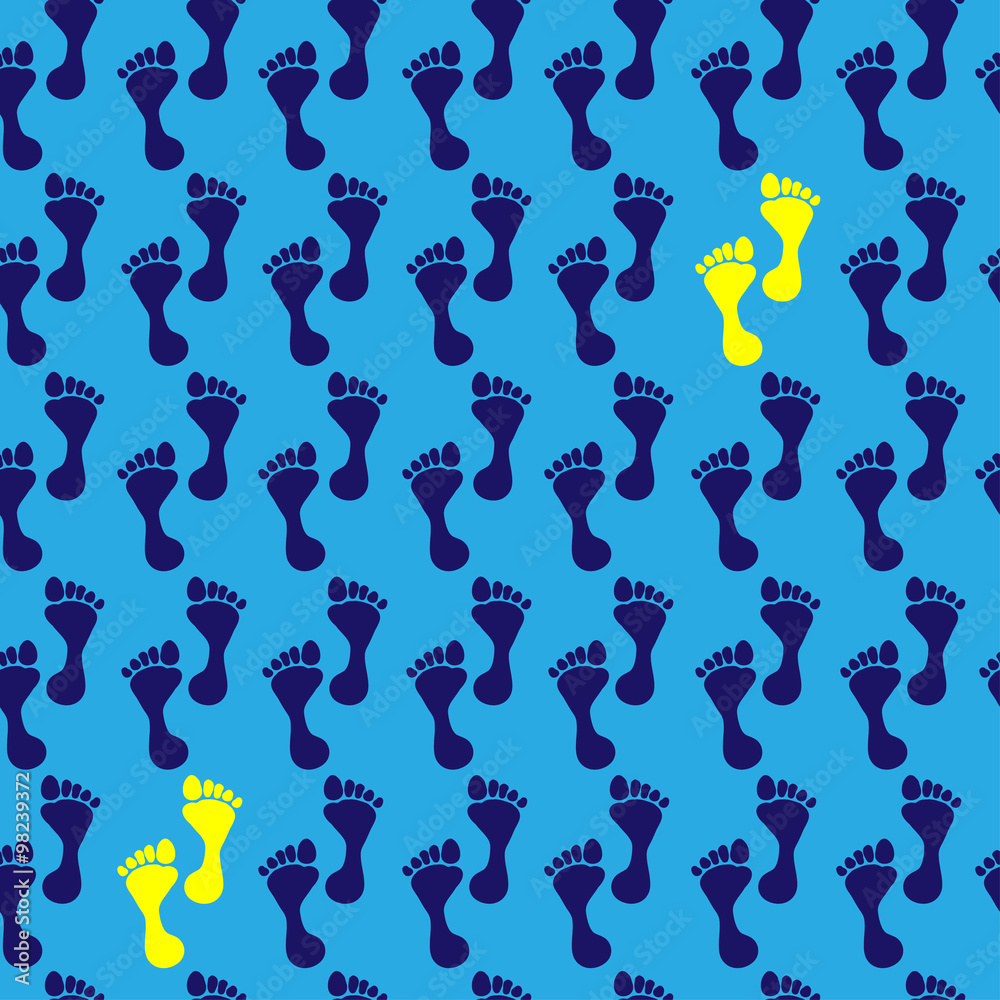 Seamless pattern with cute footprints