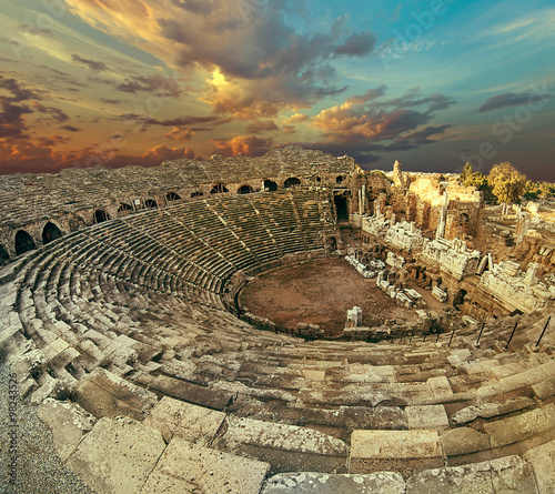 Fotografía Side antique amphitheatre fish eye top view