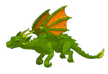 Green Cartoon Fantasy Dragon