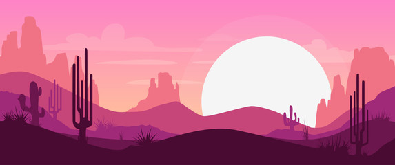 cartoon desert landscape