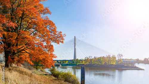 Obraz w ramie Redzinski bridge, Wroclaw, Poland